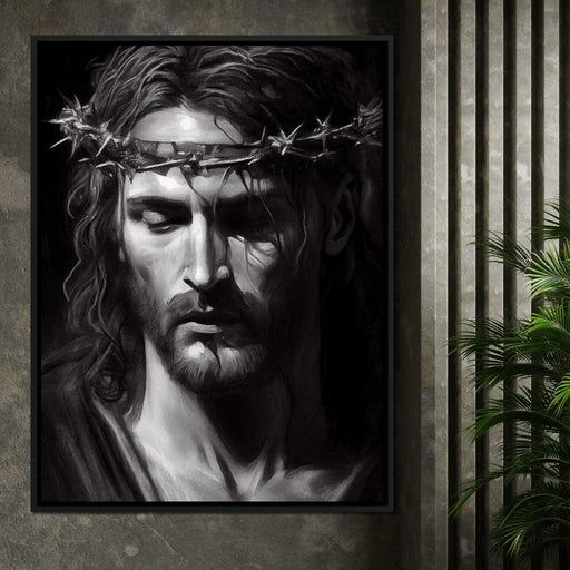 Black & White Jesus Portrait - Neal Hackett Canvas Print