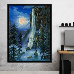 Moonlight Waterfall - Frank Kecskes - NicheCanvas