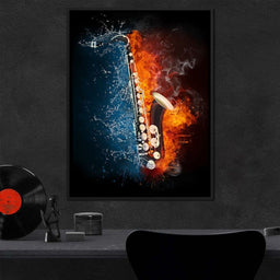 Fire & Water Saxophone - NicheCanvas