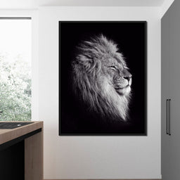 Black and White Lion King - NicheCanvas