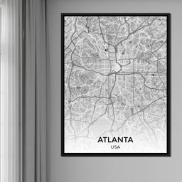 Map of Atlanta, USA - NicheCanvas