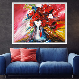 Red Flowers Bouquet - NicheCanvas