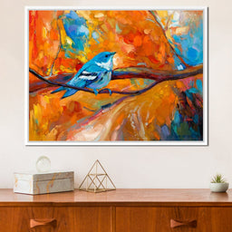 Blue Cerulean Warbler Bird - NicheCanvas