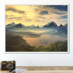 Morning Mist on Serenity Lake - NicheCanvas