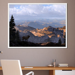 Elk by the Mountains - NicheCanvas