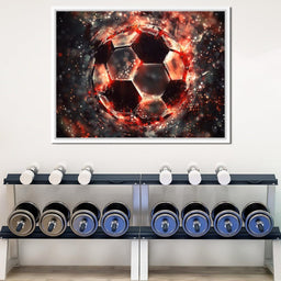 Burning Soccer Ball - NicheCanvas