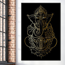 Golden Ganesha - NicheCanvas
