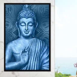 Blue Meditating Buddha - NicheCanvas