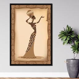 Traditional African Woman With Leopard Dress - NicheCanvas