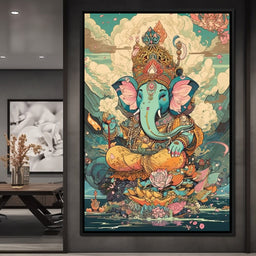 Joyful Lord Ganesh - NicheCanvas