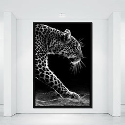 Black and white Leopard - NicheCanvas
