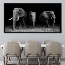 Black and White Elephants - NicheCanvas