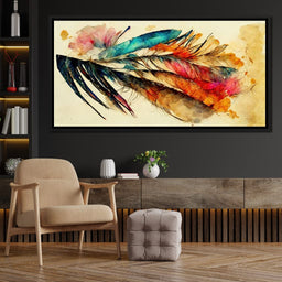Feathers in Watercolor - NicheCanvas