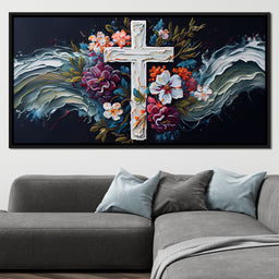 Floral Cross 05 - Neal Hackett  - NicheCanvas