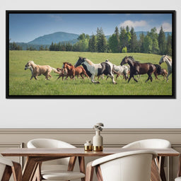 Horses of all Colors Running in a Pasture - Terrie Gray - NicheCanvas