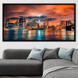 Red Clouds Over New York City - NicheCanvas