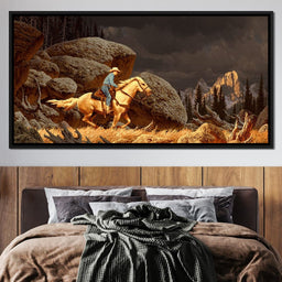 Cowboy In The Rockies - NicheCanvas