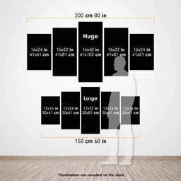 multi-panel canvas art sizing