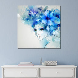 Woman with Floral Hat - NicheCanvas