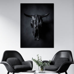 Black Bull Skull - NicheCanvas