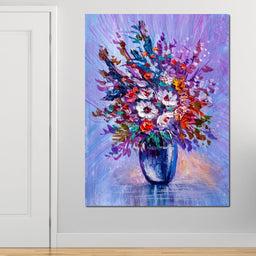 Multicolored Flowers Bouquet - NicheCanvas
