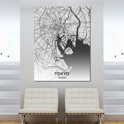 Map of Tokyo, Japan - NicheCanvas