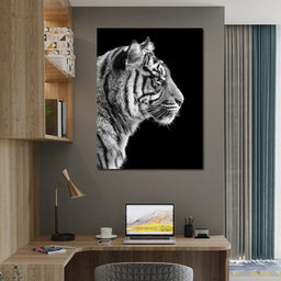 Black and White Sumatran Tiger - NicheCanvas
