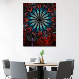  Red Shade Fractal Flower - NicheCanvas