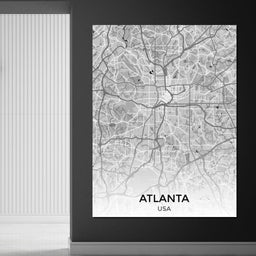 Map of Atlanta, USA - NicheCanvas