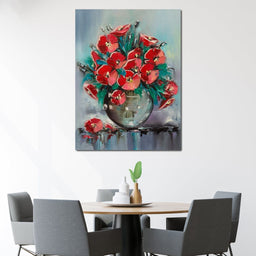 Vase with Poppies - NicheCanvas
