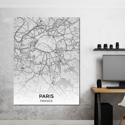 Map of Paris, France - NicheCanvas