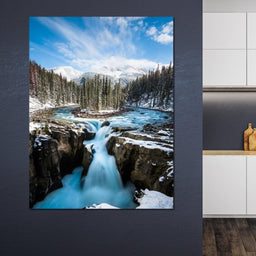 Snowy Sunwapta Falls - Lucas Moore - NicheCanvas