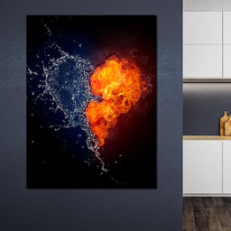 Fire and Water Love - NicheCanvas