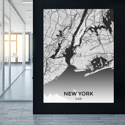 Map of New York City, USA - NicheCanvas