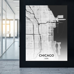 Map of Chicago, USA - NicheCanvas