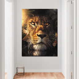 Lion Hiding - Zenzdesign - NicheCanvas