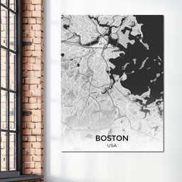 Map of Boston, USA - NicheCanvas