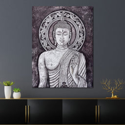 Grey Stone Buddha - NicheCanvas