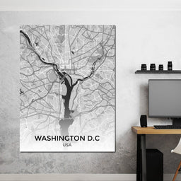 Map of Washington, USA - NicheCanvas