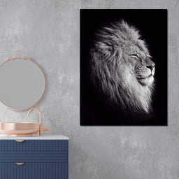 Black and White Lion King - NicheCanvas