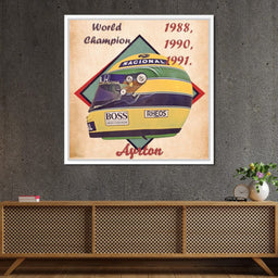 Ayrton Senna 1988 Helmet - Abraham Szomor - NicheCanvas