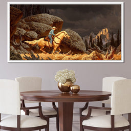 Cowboy In The Rockies - NicheCanvas