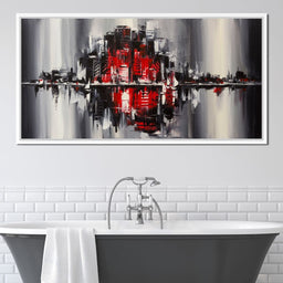 Red Black & Grey Skyline - NicheCanvas