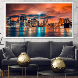 Red Clouds Over New York City - NicheCanvas