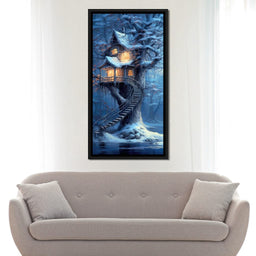 Winter Tree House - TooplesArt - NicheCanvas