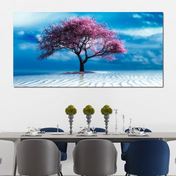 Lone Pink Tree - NicheCanvas