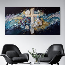 Floral Cross 03 - Neal Hackett  - NicheCanvas