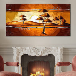 African Savanna Sunset - NicheCanvas