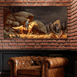 Cowboy In The Rockies - NicheCanvas