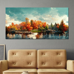 Lakefall Landscape - NicheCanvas
